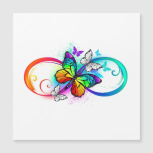 Bright infinity with rainbow butterfly