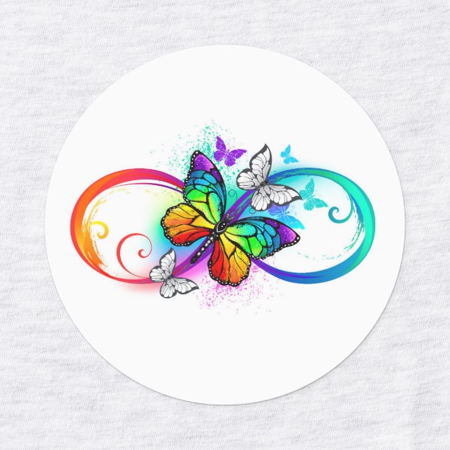 Bright infinity with rainbow butterfly (Design 1)