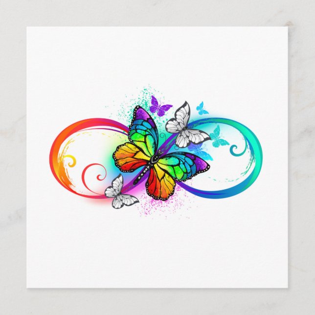 Bright infinity with rainbow butterfly advice card (Front)