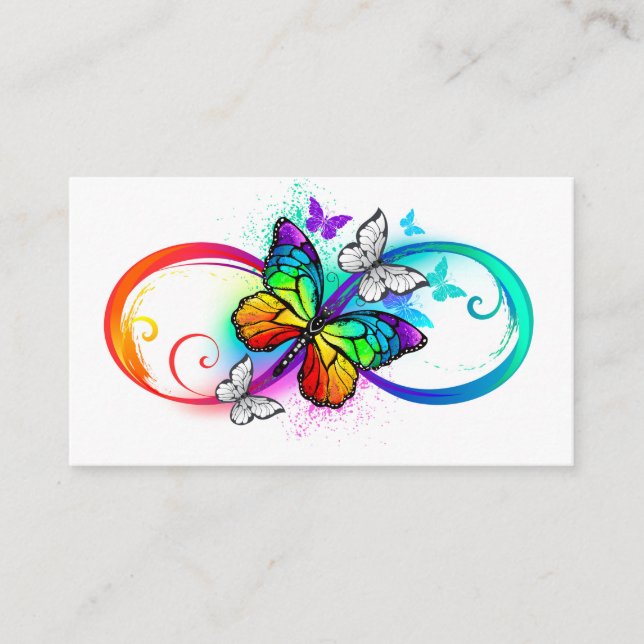 Bright infinity with rainbow butterfly  advice card (Front)