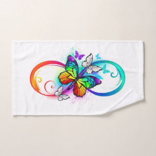 Bright infinity with rainbow butterfly bath towel set