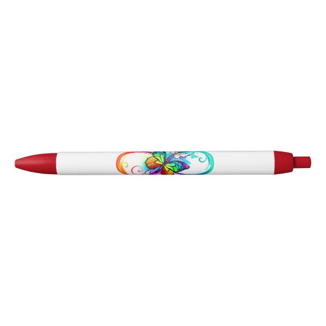 Bright infinity with rainbow butterfly  black ink pen (Front)