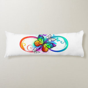 Bright infinity with rainbow butterfly body cushion