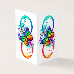 Bright infinity with rainbow butterfly  business card