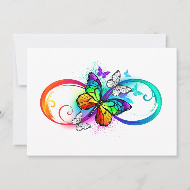 Bright infinity with rainbow butterfly  card (Front)