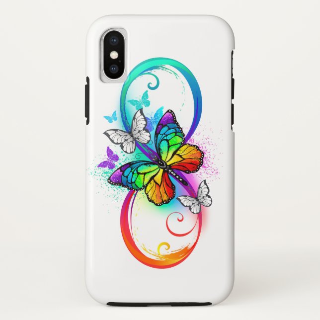 Bright infinity with rainbow butterfly Case-Mate iPhone case (Back)