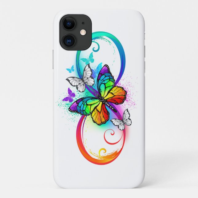 Bright infinity with rainbow butterfly Case-Mate iPhone case (Back)