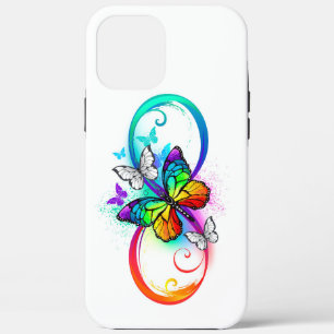 Bright infinity with rainbow butterfly iPhone 12 pro max case