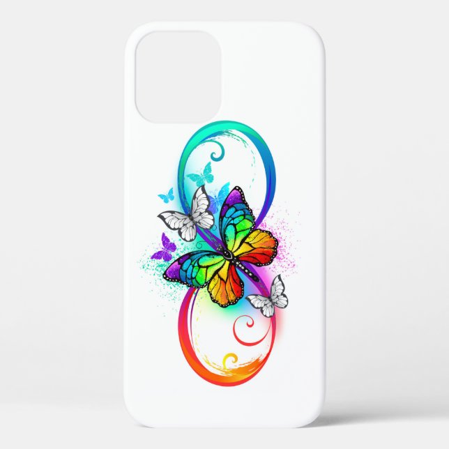 Bright infinity with rainbow butterfly Case-Mate iPhone case (Back)