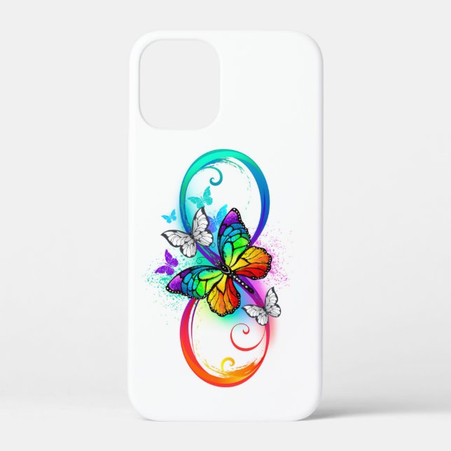 Bright infinity with rainbow butterfly  Case-Mate iPhone case (Back)