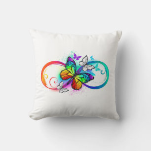 Bright infinity with rainbow butterfly cushion
