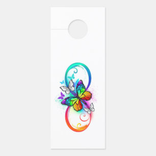 Bright infinity with rainbow butterfly door hanger
