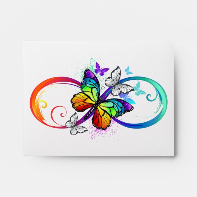 Bright infinity with rainbow butterfly envelope (Front)