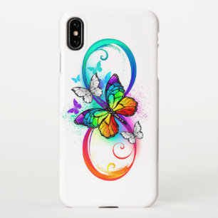Bright infinity with rainbow butterfly iPhone case