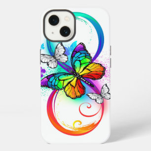 Bright infinity with rainbow butterfly iPhone 13 case