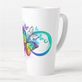 Bright infinity with rainbow butterfly latte mug (Right Angle)