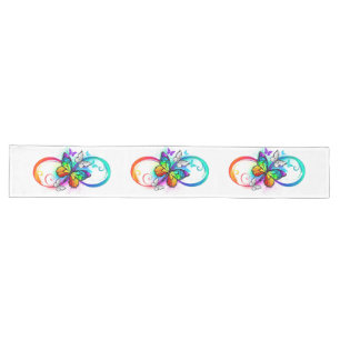 Bright infinity with rainbow butterfly long table runner