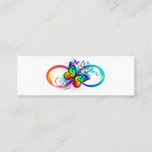 Bright infinity with rainbow butterfly loyalty card