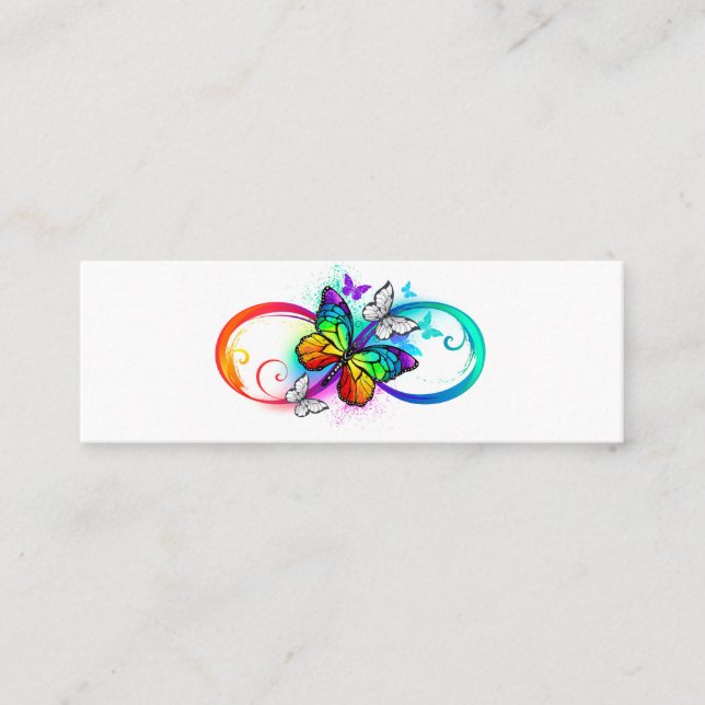 Bright infinity with rainbow butterfly loyalty card (Front)