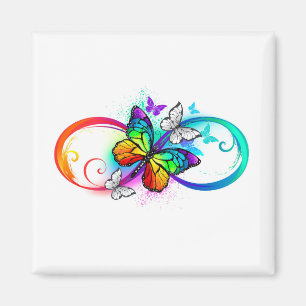Bright infinity with rainbow butterfly magnet