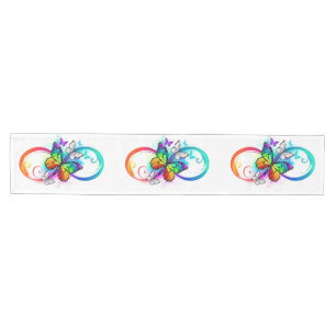 Bright infinity with rainbow butterfly  medium table runner