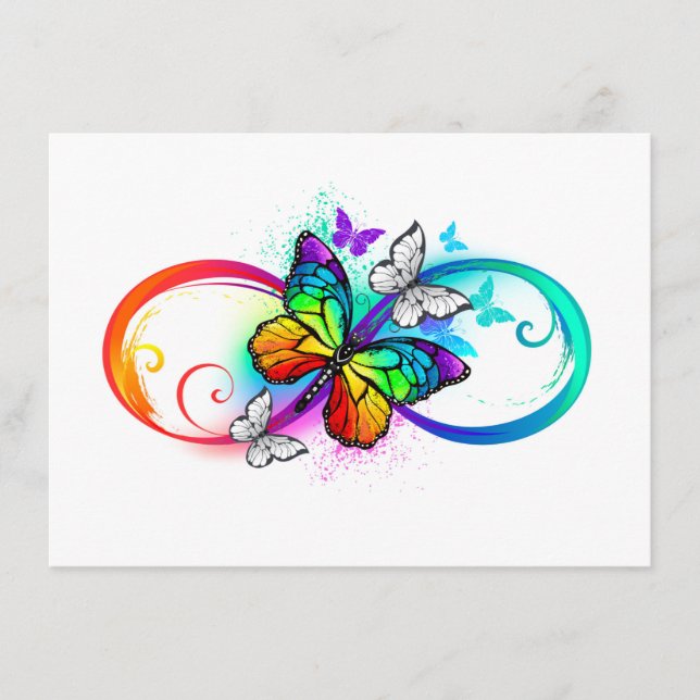 Bright infinity with rainbow butterfly menu (Front)