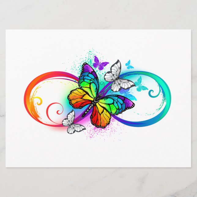 Bright infinity with rainbow butterfly  menu (Front)