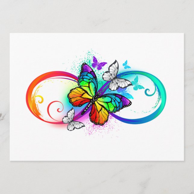 Bright infinity with rainbow butterfly menu (Front)
