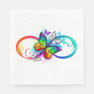 Bright infinity with rainbow butterfly napkin