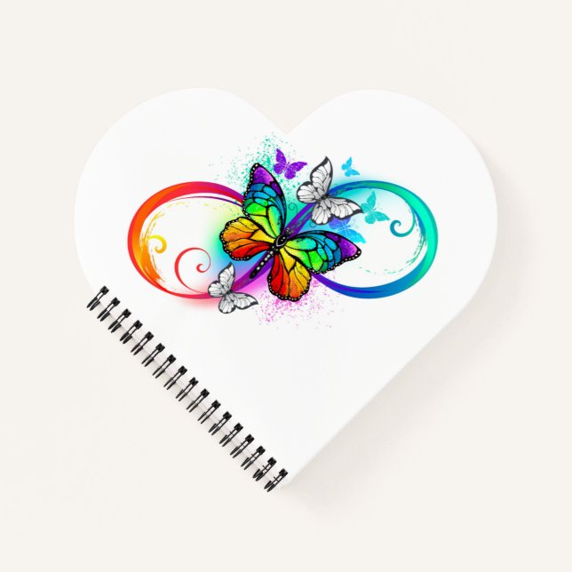 Bright infinity with rainbow butterfly  notebook (Front)