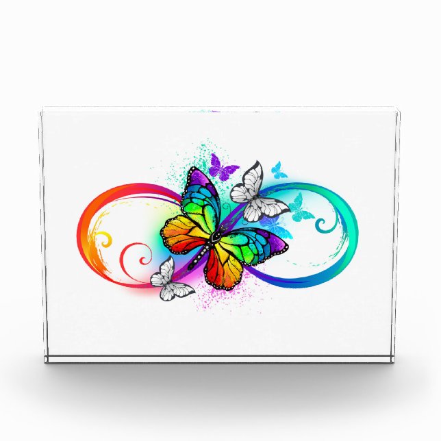 Bright infinity with rainbow butterfly photo block (Front)
