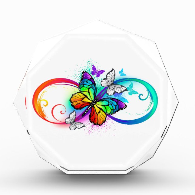 Bright infinity with rainbow butterfly photo block (Front)
