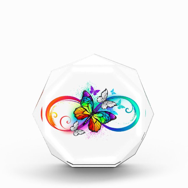 Bright infinity with rainbow butterfly photo block (Front)