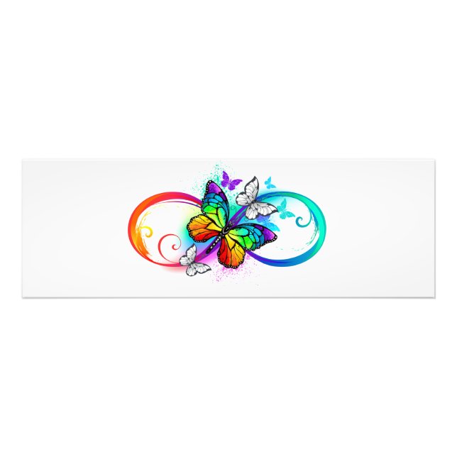 Bright infinity with rainbow butterfly photo print (Front)