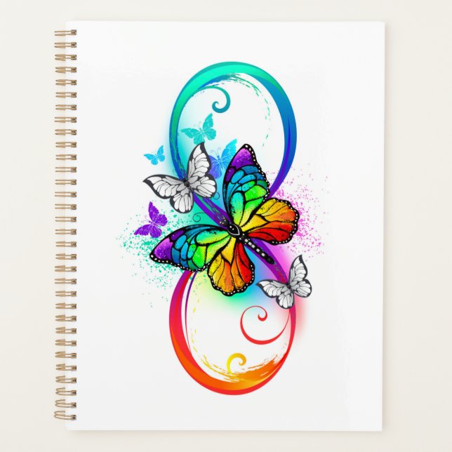 Bright infinity with rainbow butterfly planner (Front)