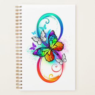 Bright infinity with rainbow butterfly planner