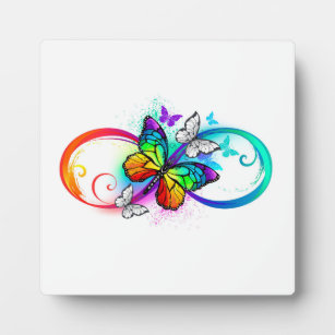 Bright infinity with rainbow butterfly plaque