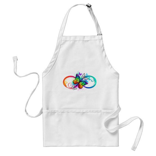 Bright infinity with rainbow butterfly standard apron (Front)