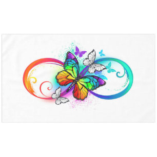 Bright infinity with rainbow butterfly  tablecloth