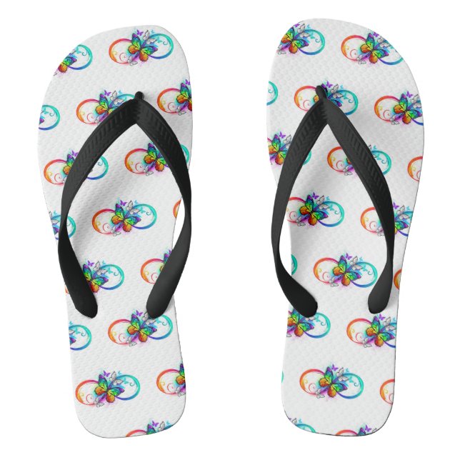 Bright infinity with rainbow butterfly thongs (Footbed)