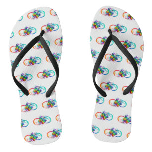 Bright infinity with rainbow butterfly thongs