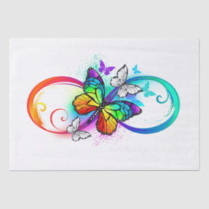 Bright infinity with rainbow butterfly tissue paper