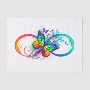 Bright infinity with rainbow butterfly tissue paper