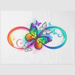 Bright infinity with rainbow butterfly tissue paper
