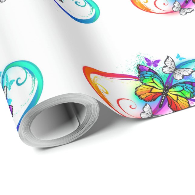 Bright infinity with rainbow butterfly wrapping paper (Roll Corner)