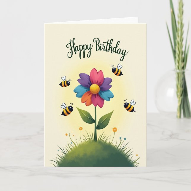 Bright Insect Birthday Card (Front)