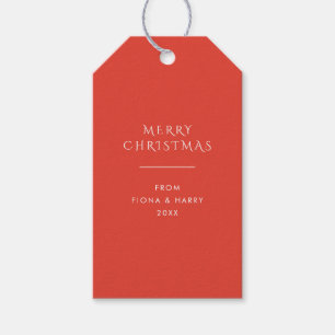 Bright Intense Orange Red - Christmas Gift Tags