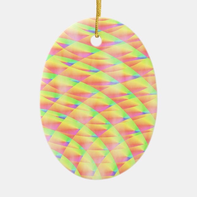 Bright Interference by Kenneth Yoncich Ceramic Tree Decoration (Front)