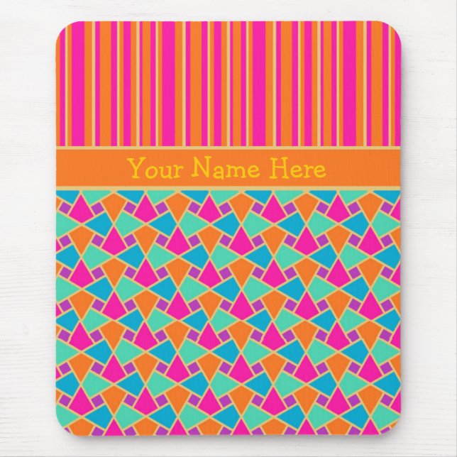 Bright Islamic Pattern and Stripes Custom Mousepad (Front)