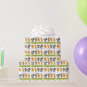 Bright Jungle Safari Customised Wrapping Paper